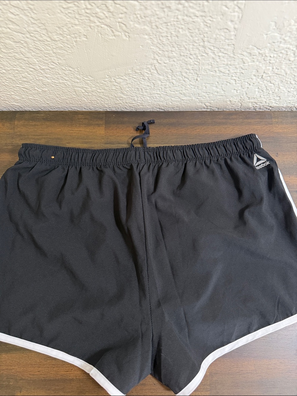Reebok Black Shorts with White Trim and Side Logo - Picture 4 of 5